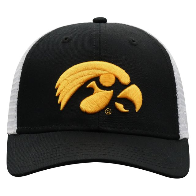 Casquette Trucker Snapback Iowa Hawkeyes noir/blanc pour hommes Top of the World