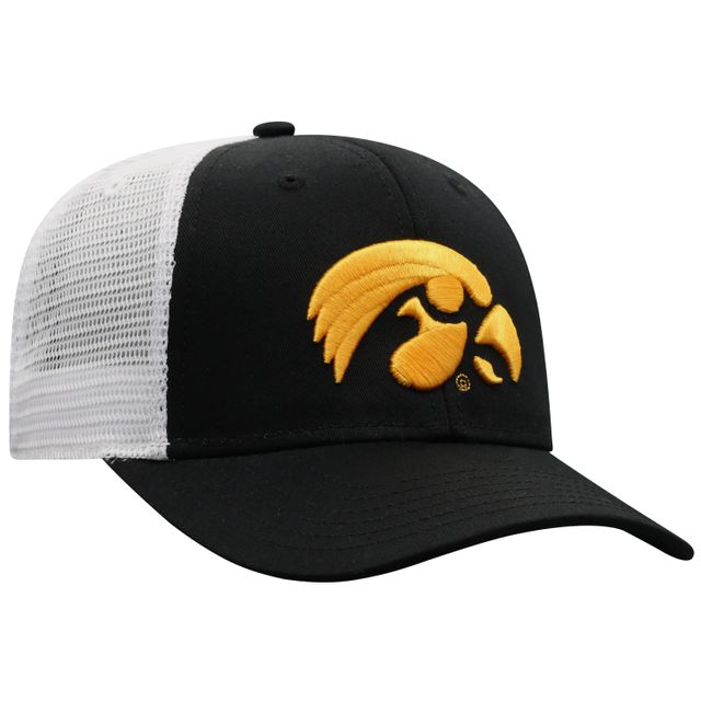 Casquette Trucker Snapback Iowa Hawkeyes noir/blanc pour hommes Top of the World