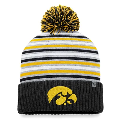 Iowa Hawkeyes Top of the World Dash Cuffed Knit Hat with Pom - Black