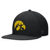 Casquette ajustée Top of the World noire des Iowa Hawkeyes pour hommes