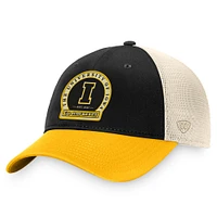 Casquette réglable Top of the World noire des Iowa Hawkeyes Refined Trucker pour hommes