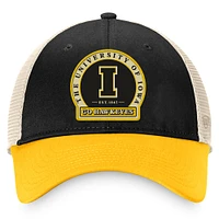 Casquette réglable Top of the World noire des Iowa Hawkeyes Refined Trucker pour hommes