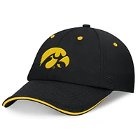 Casquette réglable Top of the World noire des Iowa Hawkeyes pour hommes