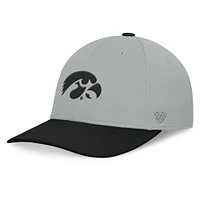 Men's Top of the World  Gray/Black Iowa Hawkeyes Mick Flex Hat