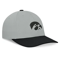 Men's Top of the World  Gray/Black Iowa Hawkeyes Mick Flex Hat