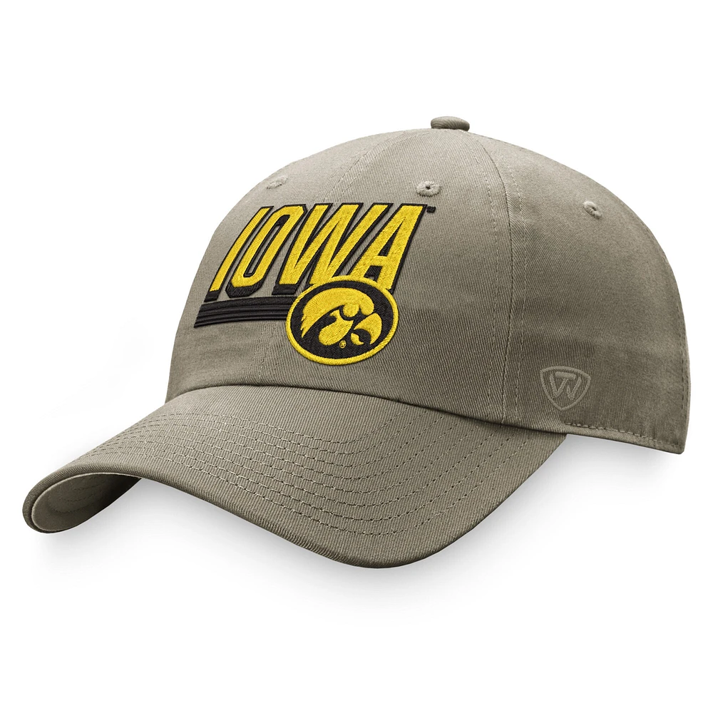 Top of the World Kaki Iowa Hawkeyes Slice Casquette réglable pour homme