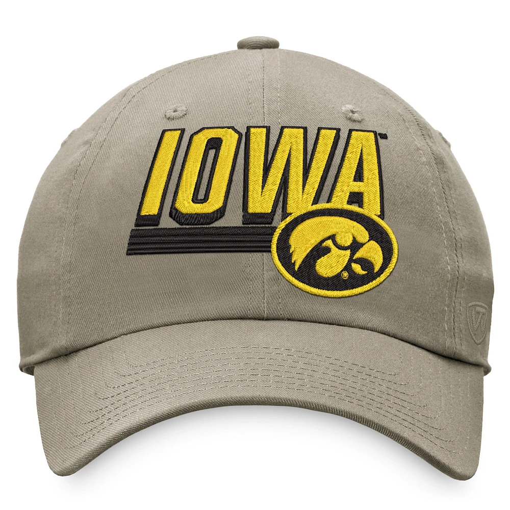 Men's Top of the World Khaki Iowa Hawkeyes Slice Adjustable Hat