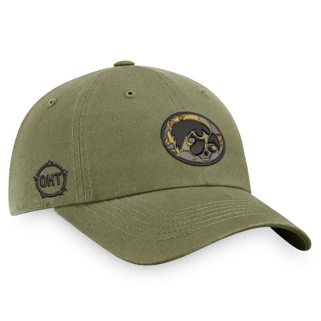 Casquette réglable pour homme Top of the World Olive Iowa Hawkeyes OHT Military Appreciation Unit