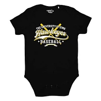 Body de baseball noir pour nouveau-né et nourrisson Iowa Hawkeyes Otis