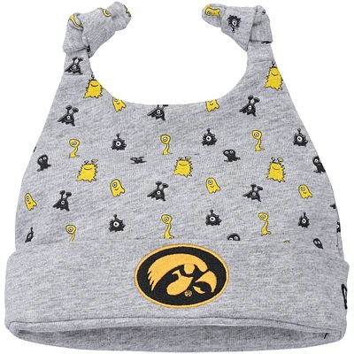 Bonnet en tricot à revers Iowa Hawkeyes Critter New Era Heather Grey pour nouveau-né et bébé