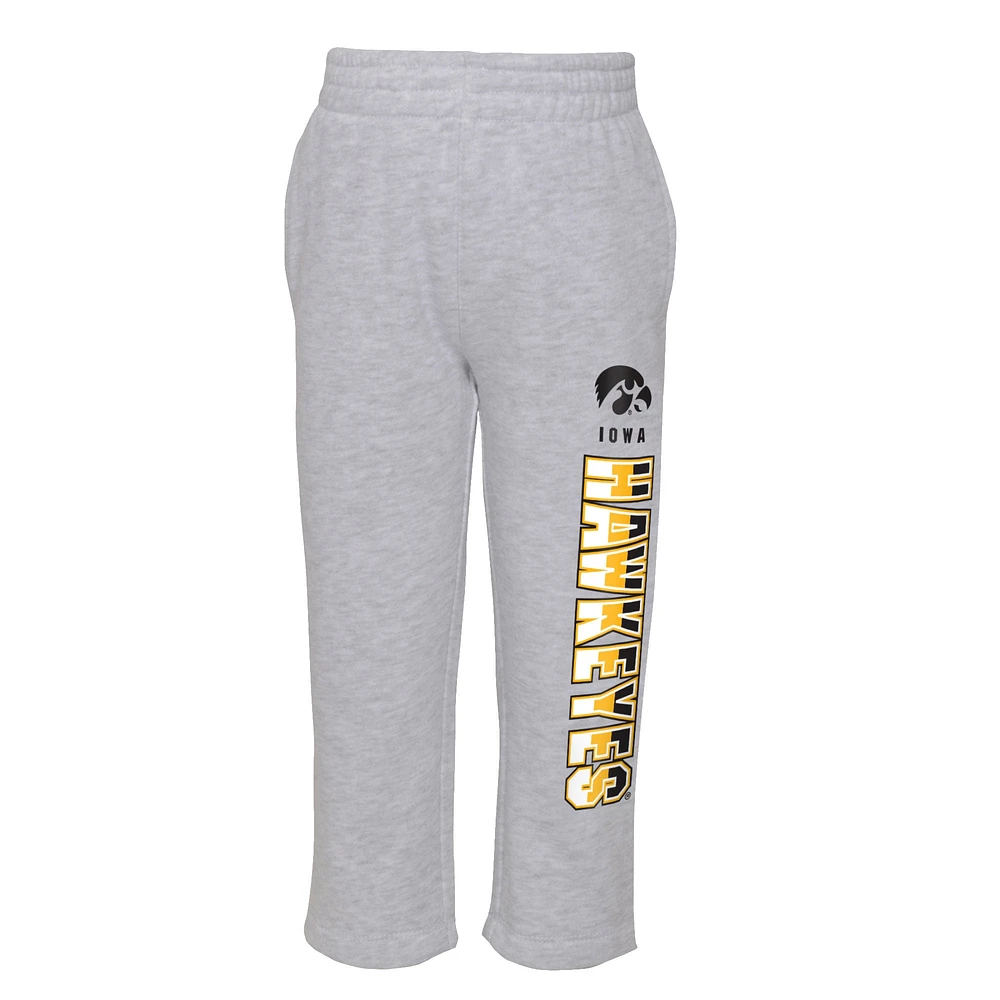 Preschool Heather Gray/Black Iowa Hawkeyes Playmaker Pullover Hoodie & Pants Set