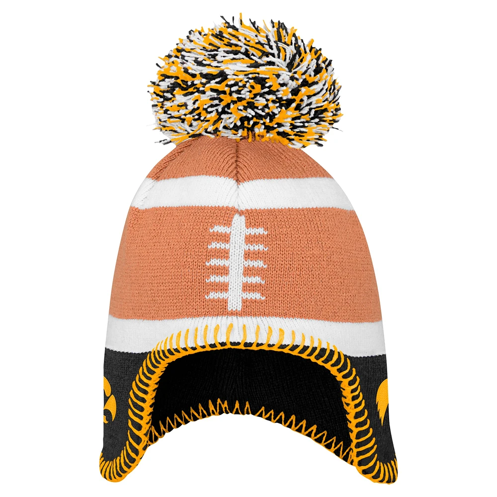 Bonnet en tricot marron avec pompon pour tout-petits Fanatics Iowa Hawkeyes