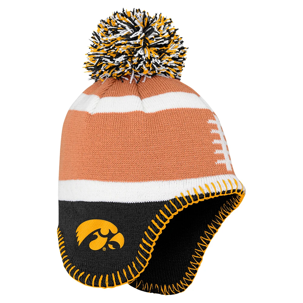 Toddler Fanatics   Brown Iowa Hawkeyes Football Head Knit Hat with Pom