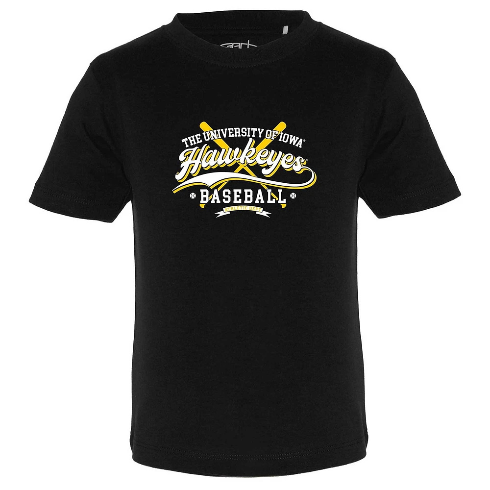 T-shirt de baseball noir Iowa Hawkeyes Toni pour tout-petits Garb