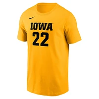 Unisex Nike Caitlin Clark Gold Iowa Hawkeyes Retired Player Name & Number T-Shirt