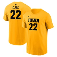 Unisex Nike Caitlin Clark Gold Iowa Hawkeyes Retired Player Name & Number T-Shirt