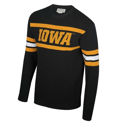 Unisex Uscape Apparel Black Iowa Hawkeyes Renew Knit Vintage Pullover Sweater