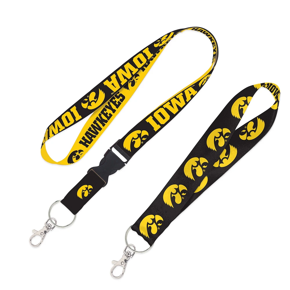 WinCraft Iowa Hawkeyes 2-Pack Lanyard with Detachable Buckle & Key Strap Set