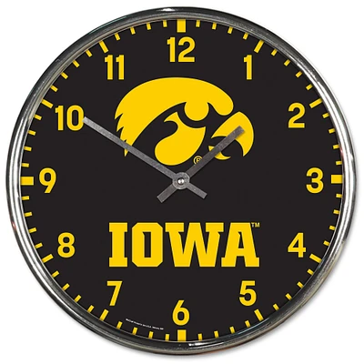 Horloge murale chromée WinCraft Iowa Hawkeyes