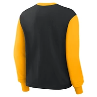 T-shirt à manches longues Nike Boxy Iowa Hawkeyes noir/or pour femme