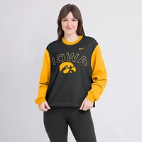 T-shirt à manches longues Nike Boxy Iowa Hawkeyes noir/or pour femme