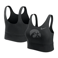 Soutien-gorge de sport long Nike Iowa Hawkeyes Performance pour femme, noir