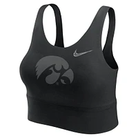 Soutien-gorge de sport long Nike Iowa Hawkeyes Performance pour femme, noir
