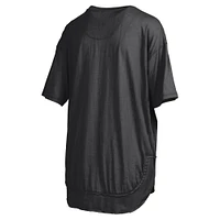 Women's Pressbox  Black Iowa Hawkeyes Poncho T-Shirt