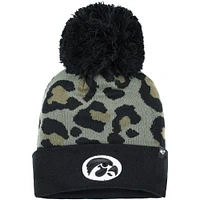 Bonnet en tricot à revers Iowa Hawkeyes Bagheera '47 Hunter Green pour femme avec pompon