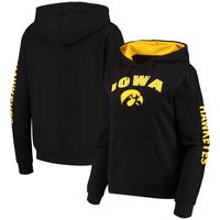 Women's Colosseum Black Iowa Hawkeyes Loud and Proud Pullover Hoodie