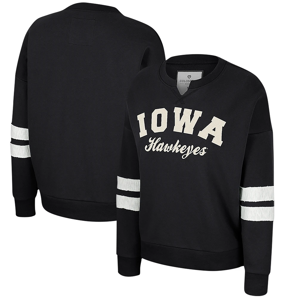 Sweat-shirt Colosseum noir Iowa Hawkeyes Perfect Date à col cranté pour femme