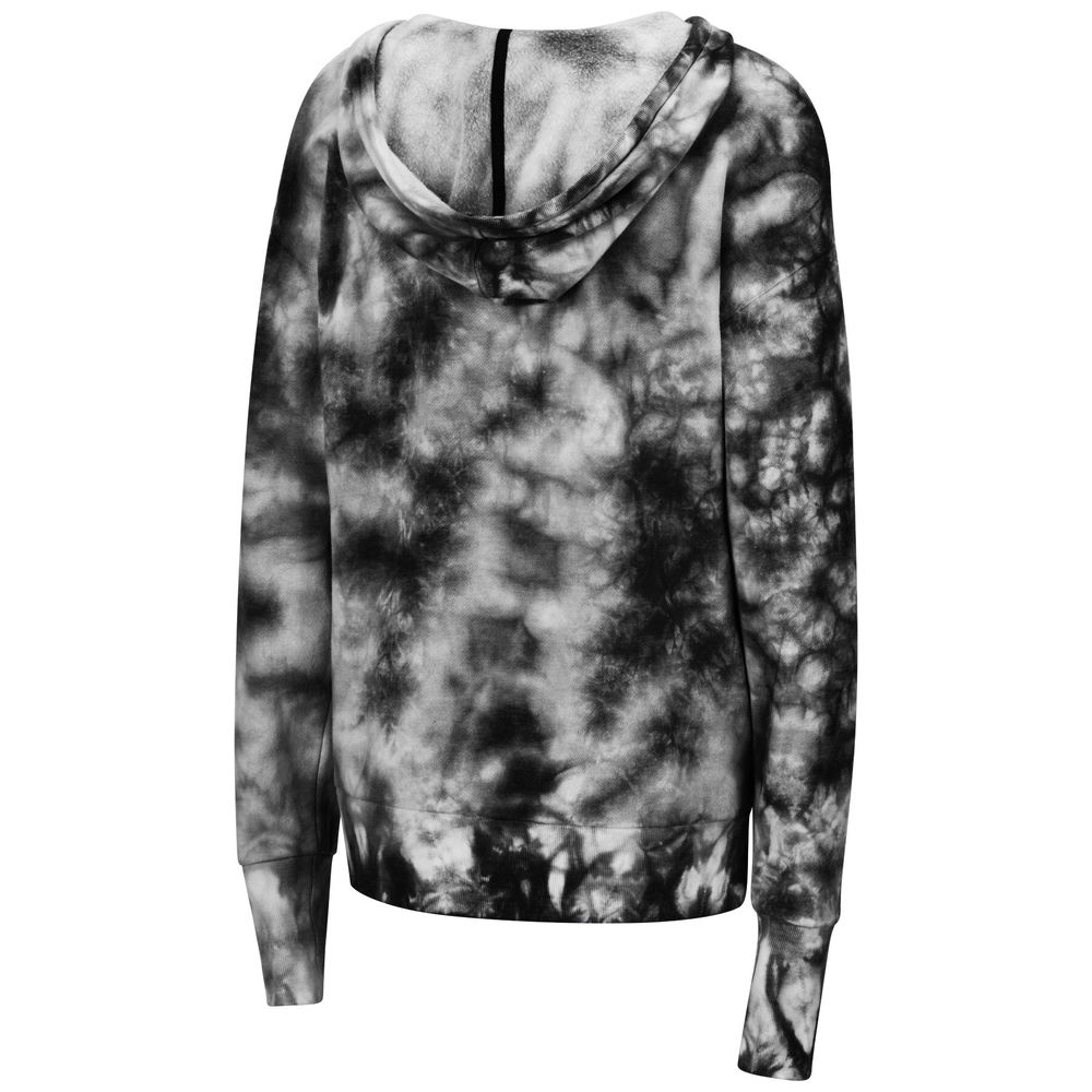 Women's Colosseum Black Iowa Hawkeyes Shavonee Tie-Dye Pullover Hoodie