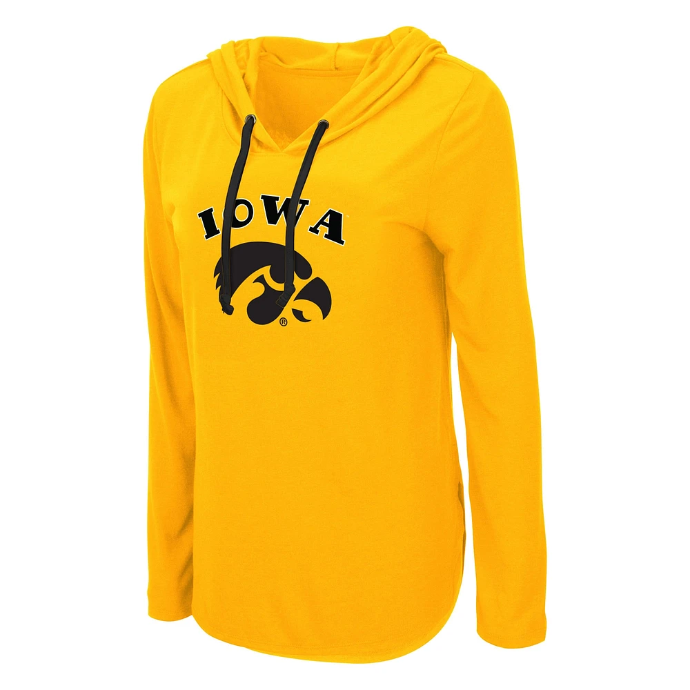 Colosseum Gold Iowa Hawkeyes My Lover T-shirt léger à capuche pour femme