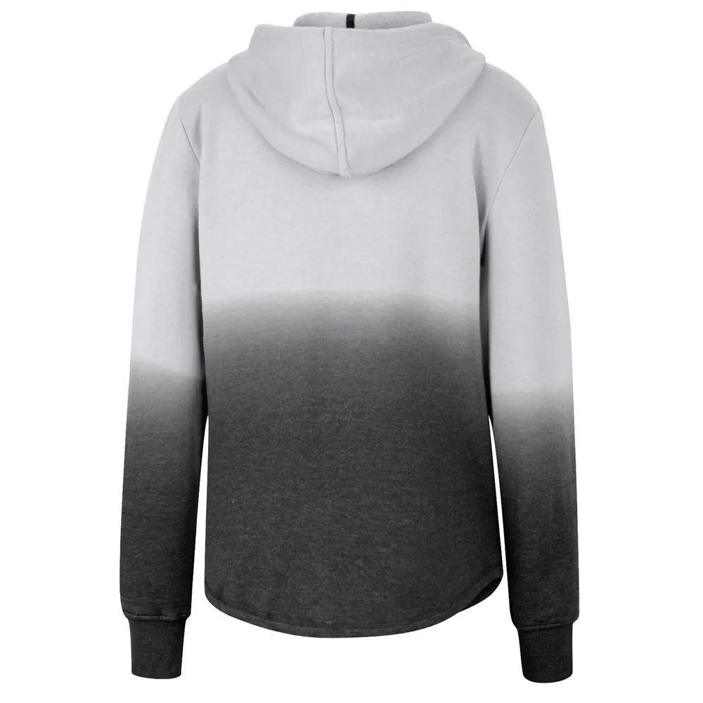 Sweat à capuche Colosseum gris/noir Iowa Hawkeyes Aurelia Dip-Dye pour femme