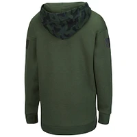Women's Colosseum Olive/Camo Iowa Hawkeyes OHT Military Appreciation Extraction Chevron Pullover Hoodie