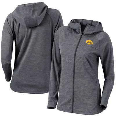 Iowa Hawkeyes Columbia Women's Omni-Wick Half Shot Full-Zip Hoodie - Charcoal