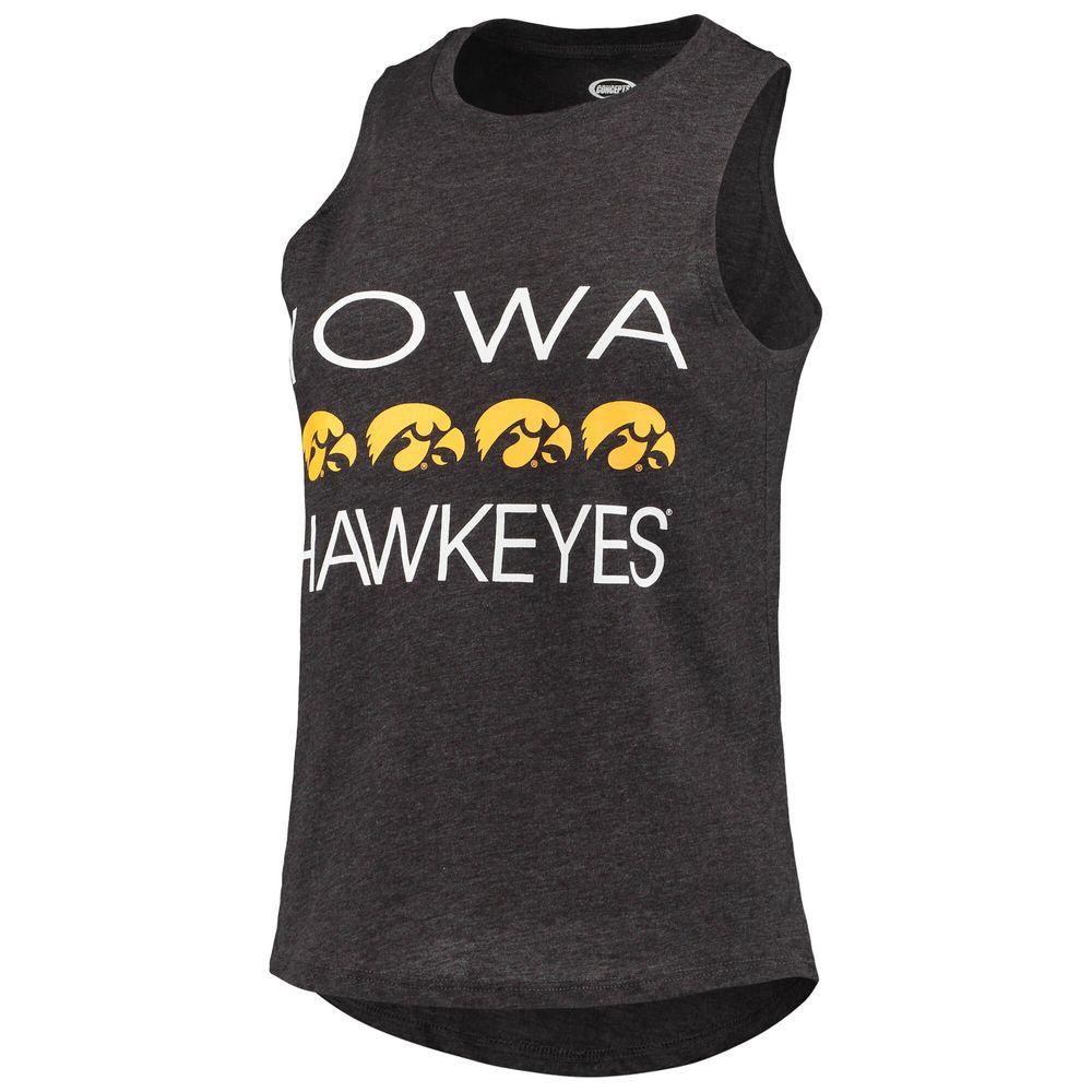 Women's Concepts Sport Black/Gold Iowa Hawkeyes Team Tank Top & Pants Sleep Set