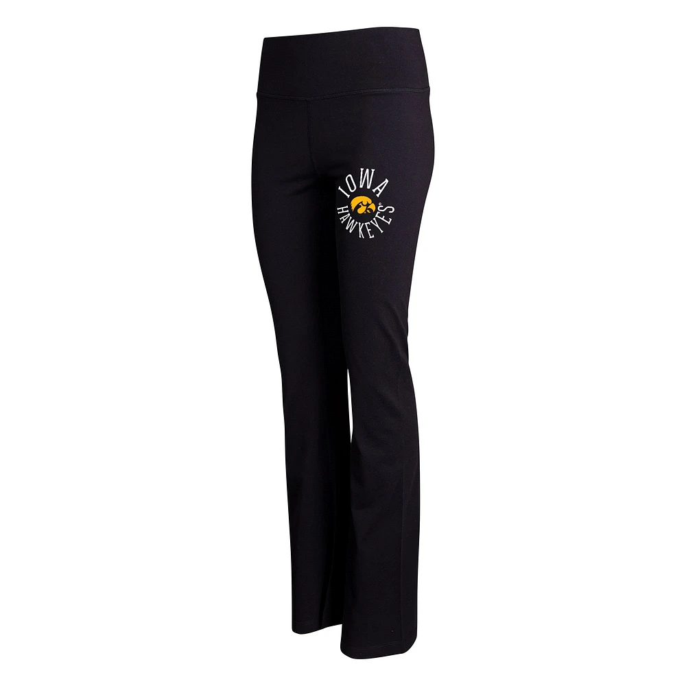 Women's Concepts Sport Black Iowa Hawkeyes Enclave Tri-Blend Flared Leggings