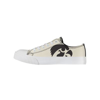 Women's FOCO Cream Iowa Hawkeyes Low Top Canvas Shoes