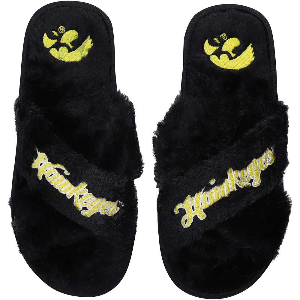 FOCO Iowa Hawkeyes Script Cross Slide Chaussons pour femme