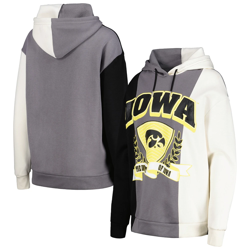 Sweat à capuche color block noir Gameday Couture pour femmes, Iowa Hawkeyes Hall of Fame