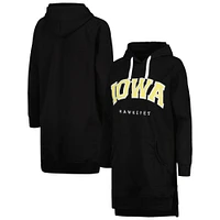 Women's Gameday Couture Black Iowa Hawkeyes Take a Knee Raglan Hooded Sweatshirt Dress