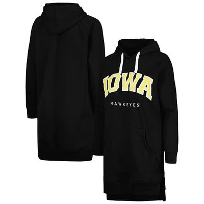 Robe sweat-shirt a capuche Gameday Couture noire Iowa Hawkeyes Take Knee Raglan pour femmes