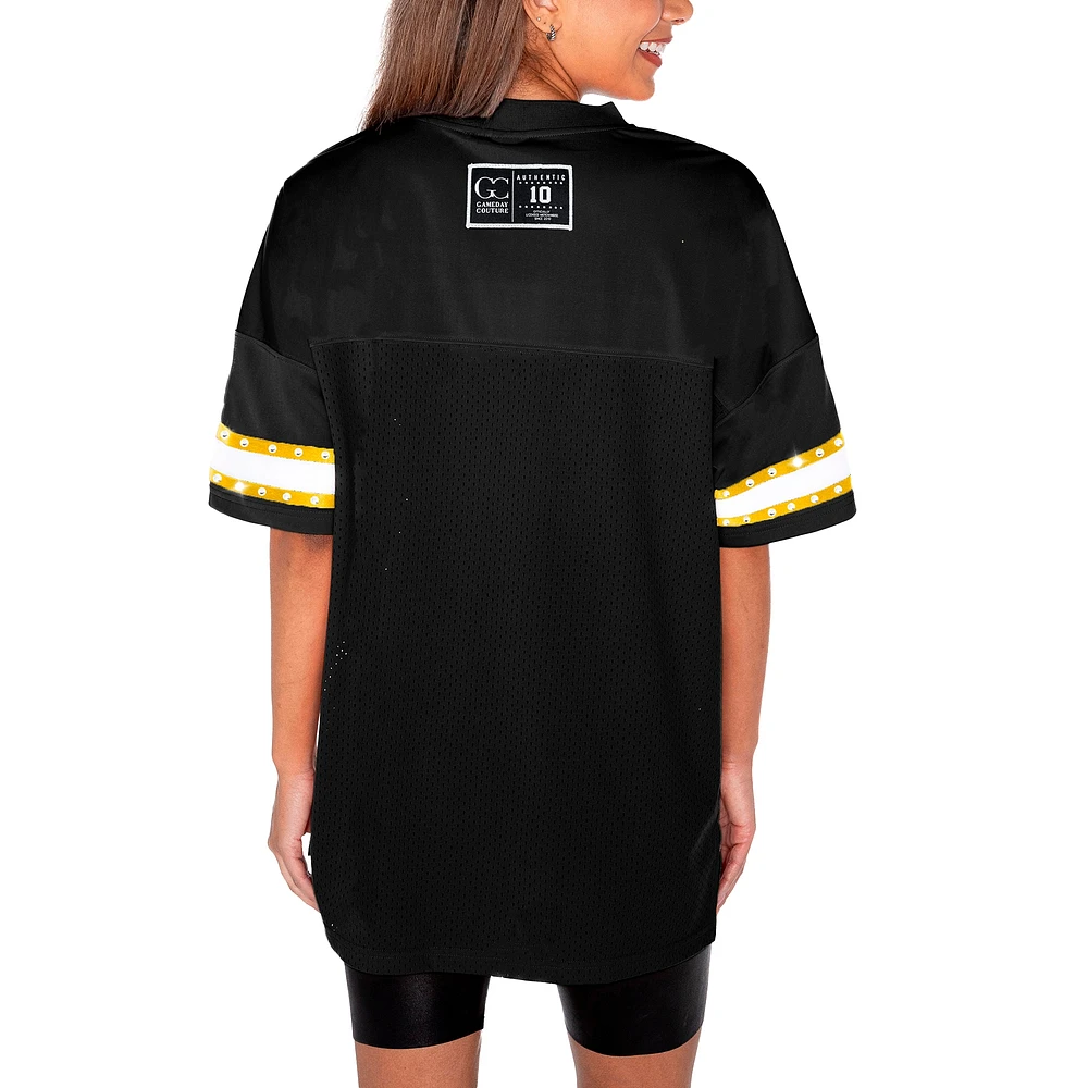 Women's Gameday Couture Black Iowa Hawkeyes Until Kickoff Rhinestone Fashion T-Shirt