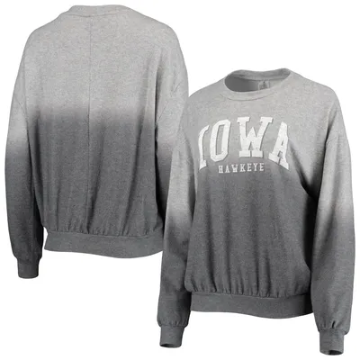 Iowa Hawkeyes Gameday Couture Women's Slow Fade Hacci Ombre Pullover Sweatshirt - Charcoal/Gray