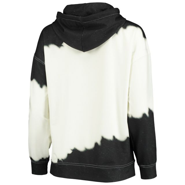 Pull à capuche pour femme Gameday Couture blanc/noir Iowa Hawkeyes For the Fun Double Dip-Dyed