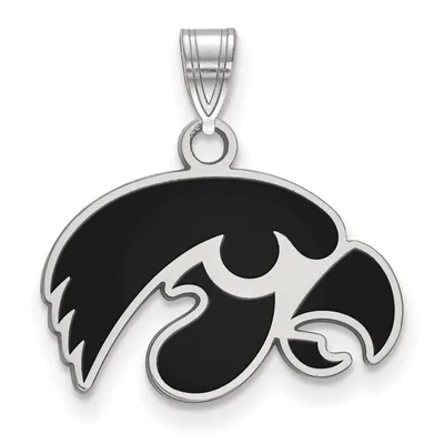 Iowa Hawkeyes Women's Sterling Silver Small Enamel Pendant