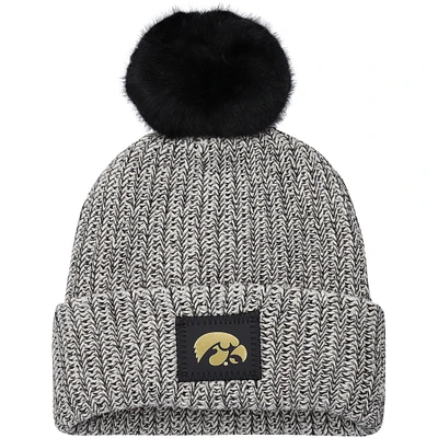 Bonnet en tricot à revers Iowa Hawkeyes Love Your Melon gris pour femme avec pompon