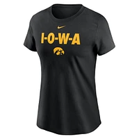 Women's Nike Black Iowa Hawkeyes Local Ultimate Chant T-Shirt