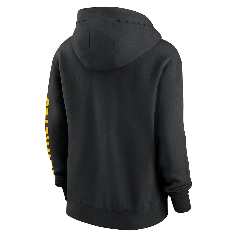 Sweat à capuche entièrement zippé Nike Iowa Hawkeyes Lockup Phoenix pour femme, noir